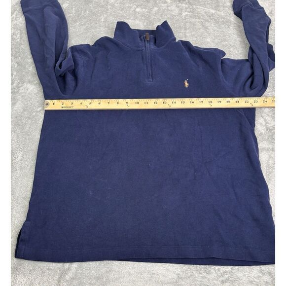 Polo Ralph Lauren Estate Rib 1/4 Zip Pullover Sweater Men's Size Large Blue - Picture 8 of 11